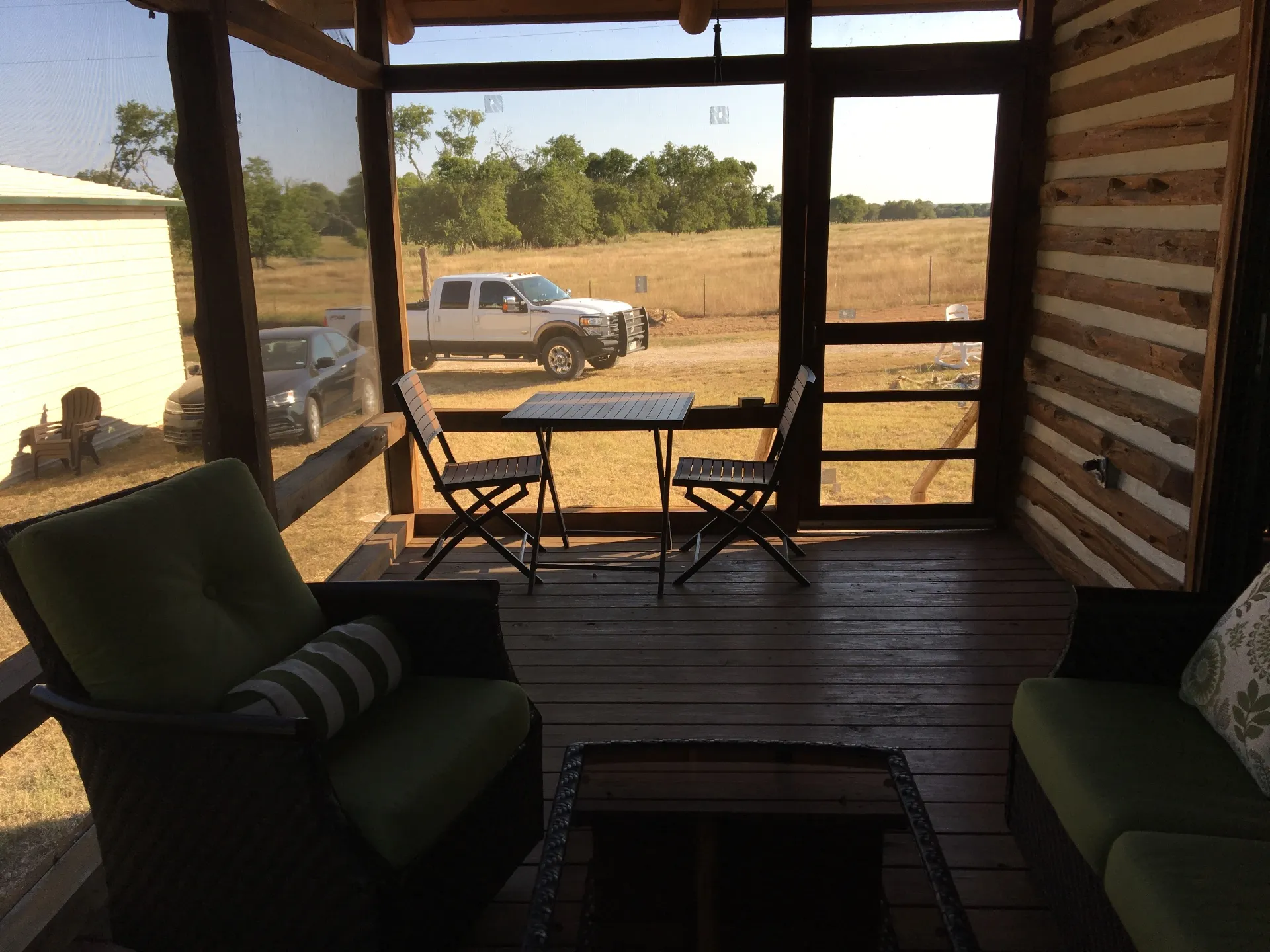Log Cabin screened porch